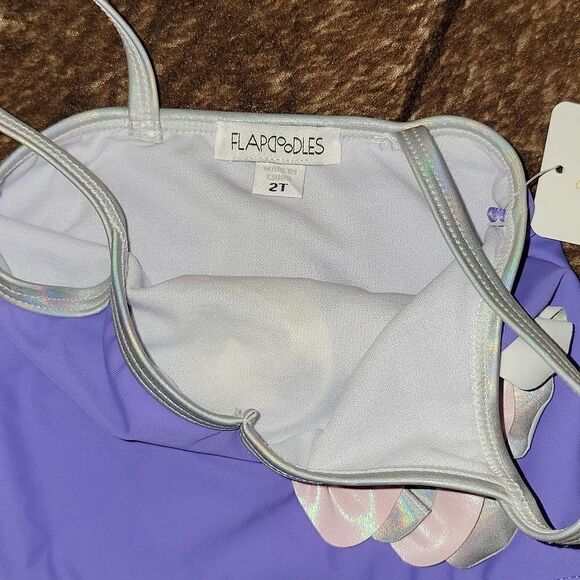 Flapdoodle Flamingo Applique One Piece UPF 50+ Swimsuit 🩱 New 🩱 Size 2T - Picture 6 of 9